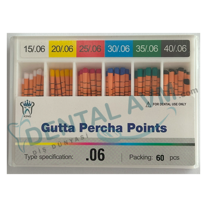 King 0,6 Açılı Gutta Percha Points