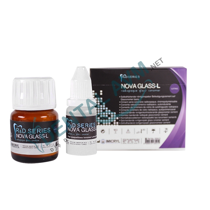 Imicryl Nova Glass L Radyopak Cam İyonomer Yapıştırma Simanı 15 gr